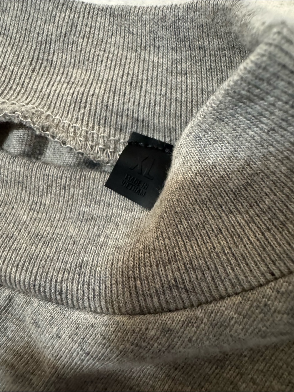 Essentials Grey Crewneck Tee with Black Neck Label - Picture 4 of 5